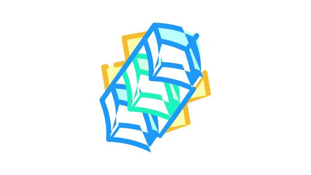 tall box kite color icon animation