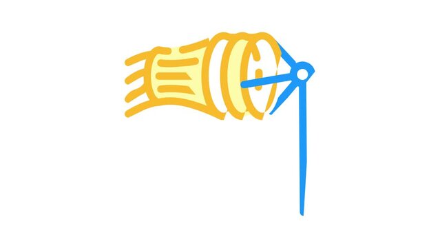 parafoil kite color icon animation