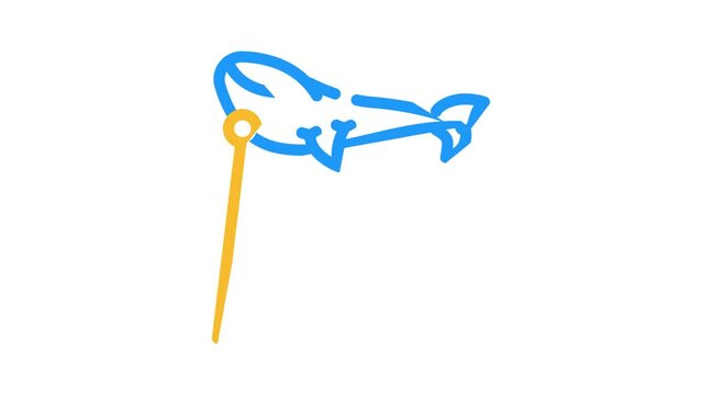 big inflatable kite color icon animation