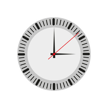 Clock icon. Round clock. Old watch. Vector illustration. stock image.