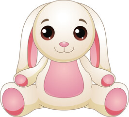 Cute bunny cartoon on white background