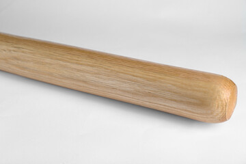 Wooden baseball bat on white background. Sports equipment