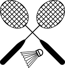 Badminton racquets or rackets icon. sport sign. vector illustration.eps