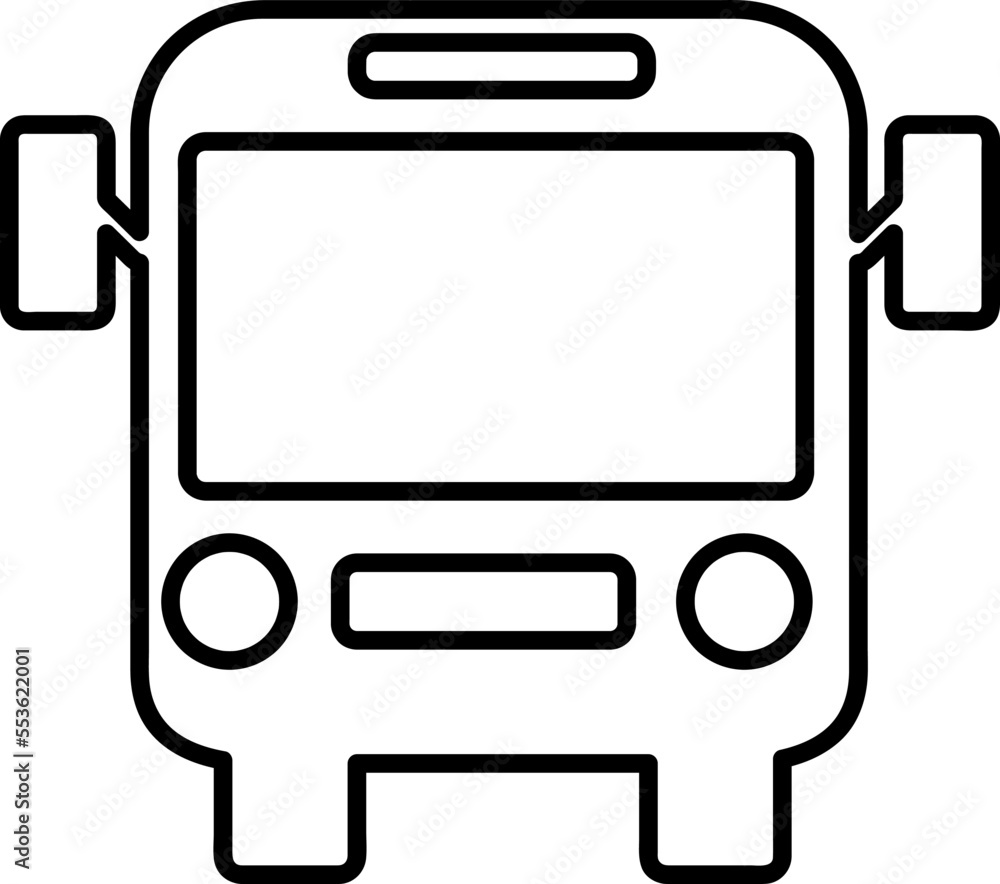 Poster bus vector icon. black illustration isolated on white background for graphic and web design onwhite 