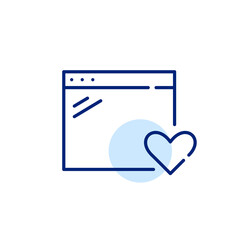 Giving positive feedback on a website in a browser. Pixel perfect, editable stroke icon