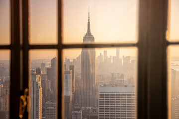 Window view of New York City skyline - 553622636