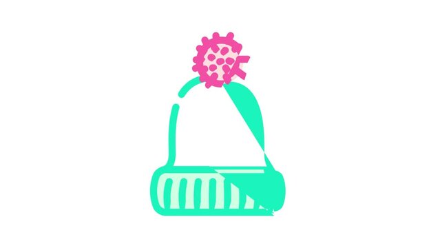 hat with bomb color icon animation