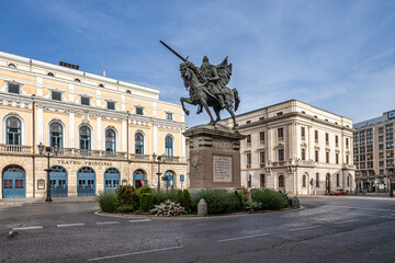 Statue dedicated to the medieval hero El Cid Campeador in the city of Burgos, Spain