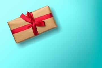 Beautiful gift box with bow ribbon