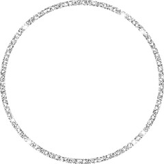 silver glitter round circle frame isolated on transparent background illustration, png, clip art.