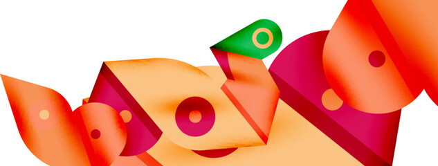 Creative bright geometric wallpaper. Minimal abstract background. Circles lines shapes composition vector illustration for wallpaper banner background or landing page