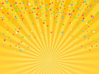 背景素材 プレゼント キャンペーン 紙吹雪 黄色