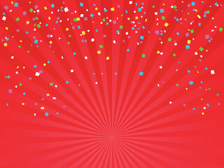 背景素材 プレゼント キャンペーン 紙吹雪 赤色 ベクター