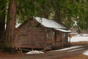 Fototapeta na wymiar Abandoned lumberjack village, vancouver island, Brotish Colombia, Canada