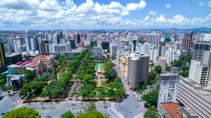 Aerial view of Praça da Liberdade in Belo Horizonte, Minas Gerais, Brazil. - obrazy, fototapety, plakaty
