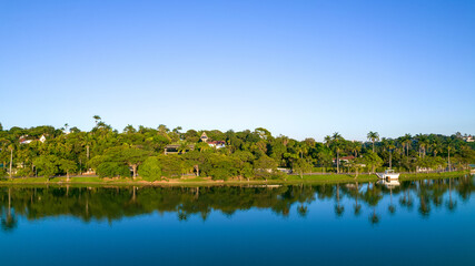 Aerial view of Lagoa da Pampulha in Minas Gerais, Belo Horizonte.