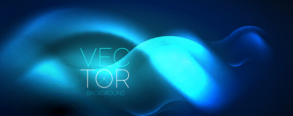 Fototapeta na wymiar Neon glowing waves, magic energy space light concept, abstract background wallpaper design