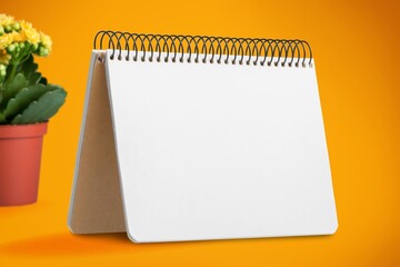 Blank empty planner or calendar on the desk