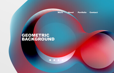 Abstract liquid background for your landing page design. Web page for website or mobile app wallpaper