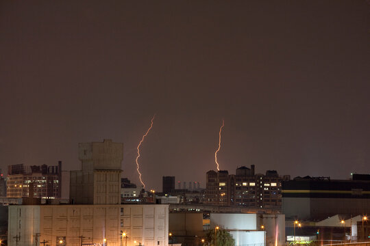 Double Lightening Strikes In New York City