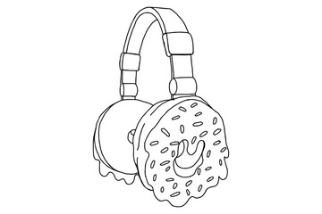 Headphones in the shape of a donut