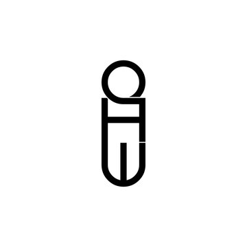 ohw letter initial monogram logo design