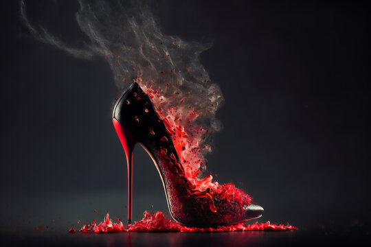  Red High Heel. Image created with Generative AI technology.