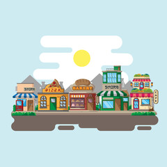 Fototapeta premium Vector illustration of store with flat design style