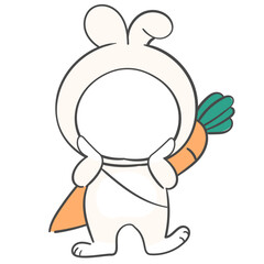 얼굴 합성용 하얀토끼 의상