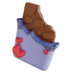 3d illustration love chocolate