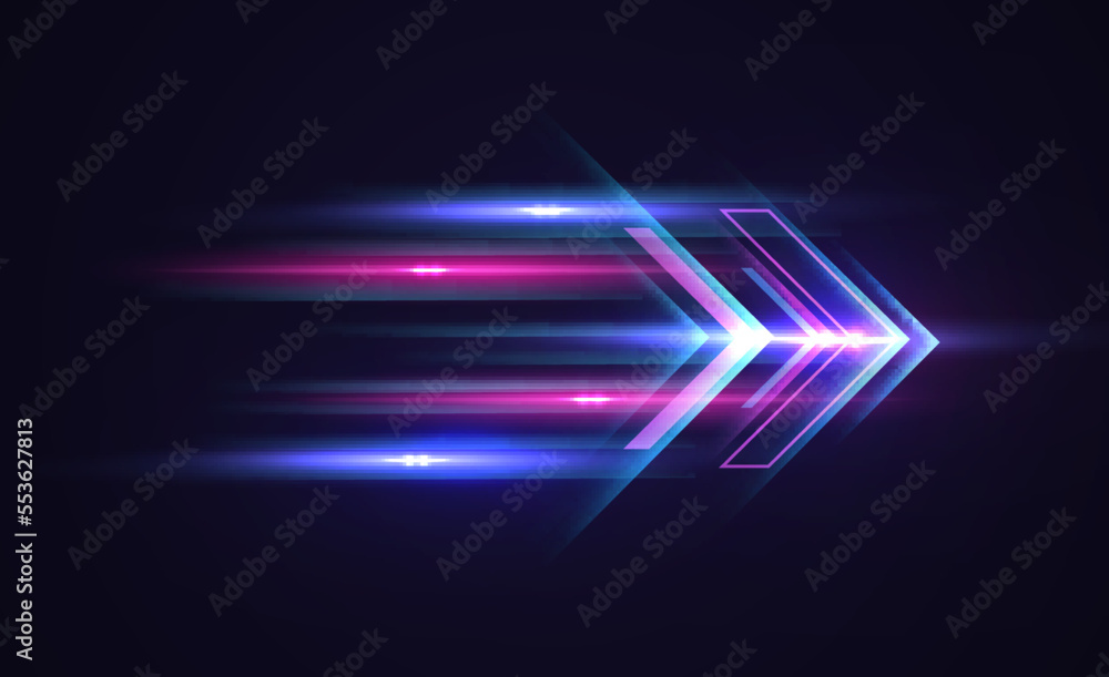 Wall mural abstract modern hight speed light arrow line technology effect. modern abstract high speed motion. c