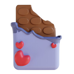 3d illustration love chocolate