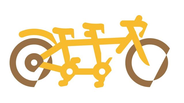 tandem bike for couple rider color icon animation
