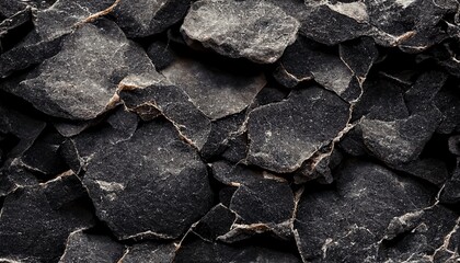 Rough black stone surface texture, Generative AI
