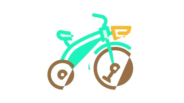 tricycle for children color icon animation