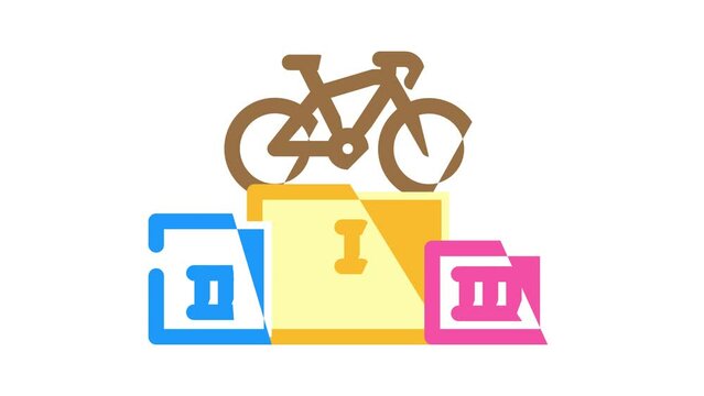 sport riding color icon animation