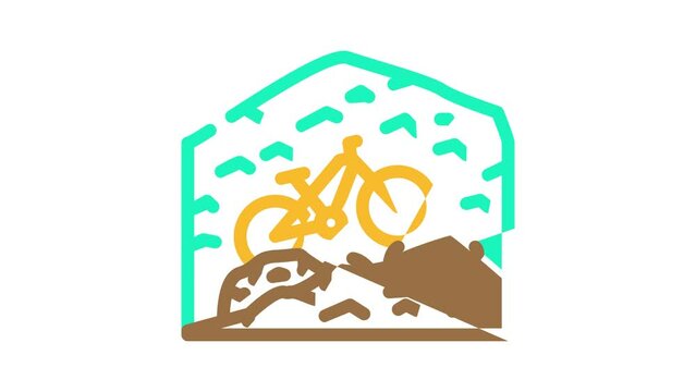 mountain riding color icon animation