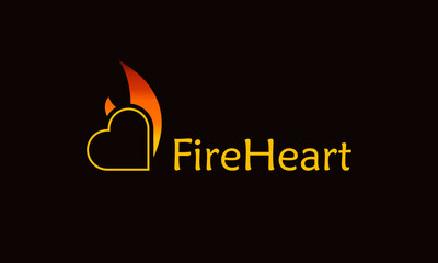 vector design elements for your company logo, fireheart logo. modern logo design, business corporate template. heart icon.