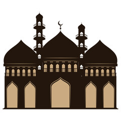 muslim mosque silhouette facade