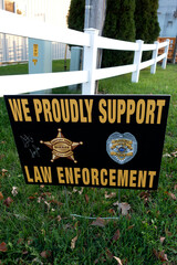 Sign We proudly support law enforcement. Freeport Minnesota MN USA