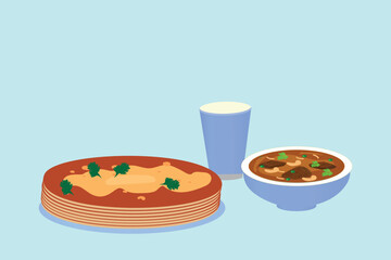 Meal elements collection vector Illustration 
