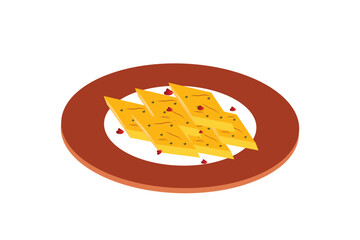 India Barfi or nariyal burfi or barfee is a popular festival sweet from maharashtra vector illustration.