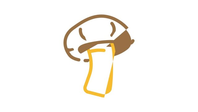 shitake mushroom color icon animation