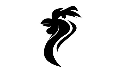 Fototapeta premium black rooster head vector logo