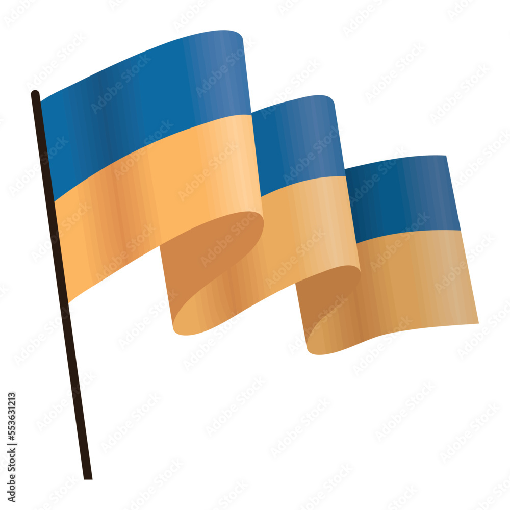 Poster ukraine flag in pole