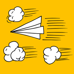 silhouette of a person with a paper plane