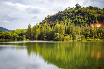 Aerial view of Liwong Lake in Songkhla, Thailand
