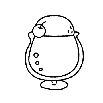 recommend clip art: シンプルでかわいいメロンソーダのイラスト素材　線画