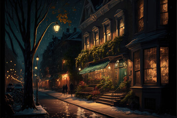 Fototapeta premium old street in the night