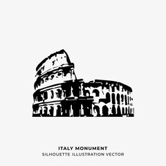 italy monument silhouette illustration vector
